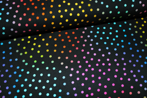 Designer- Baumwollstoff Ombre Dots schwarz (10 cm)